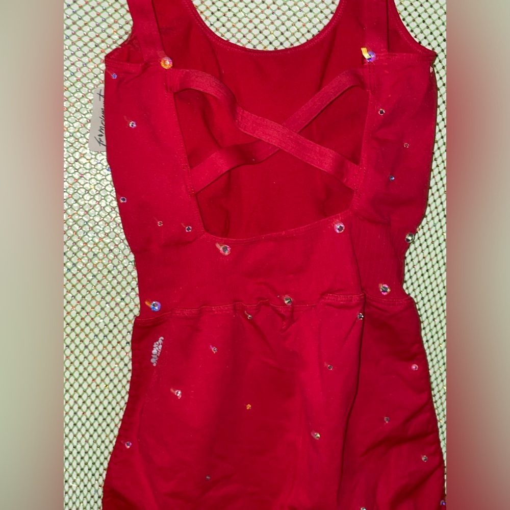 FP red romper with Rhinestones - Picture 2 of 8